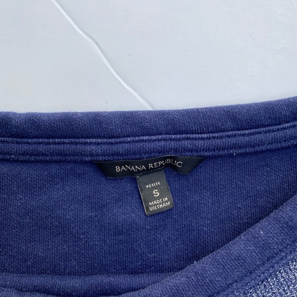 Banana republic oversized cap sleeve sweater top navy blue S petite - Picture 3 of 6